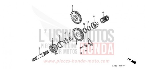 KICK STARTER SPINDLE CR80RG de 1986